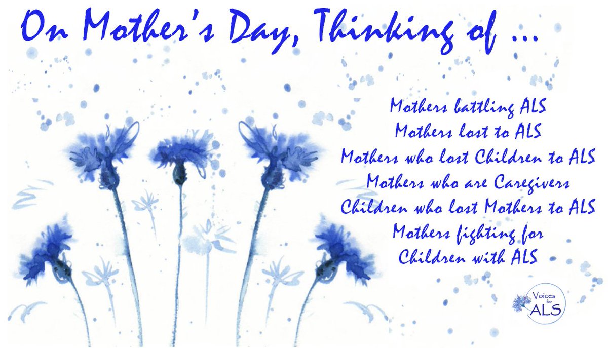 aVoice4ALS's tweet photo. Mother's Day is hard for so many.
On this day, we share your tears.
#MothersDay2022
#MothersDay
#ALSAwarenessMonth
#BlueCornflower
#ALS https://t.co/fyf07V0I8T