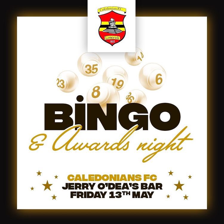caledonians_fc's tweet photo. Join us this Friday Night at @JerryODea Bar for our Bingo and End of season Awards night all the action getting underway from 9.30pm . 

All welcome 🇩🇪🇩🇪 https://t.co/ffXYH0qI45