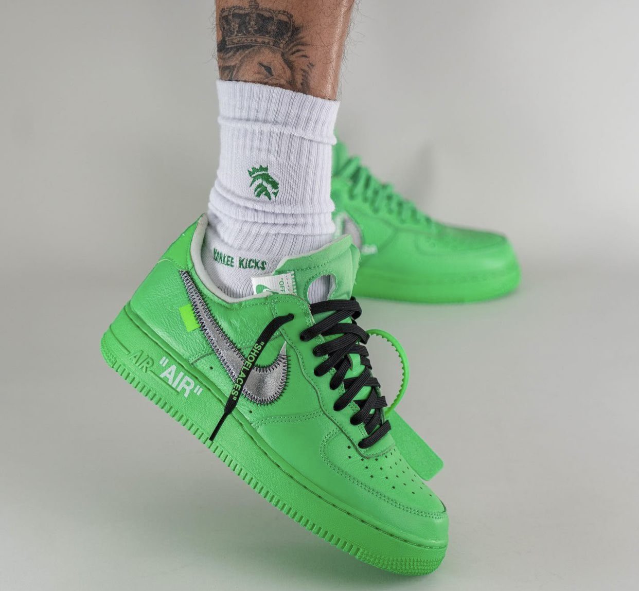 Nike off white Air Force 1 Low Brooklyn Light Green Spark