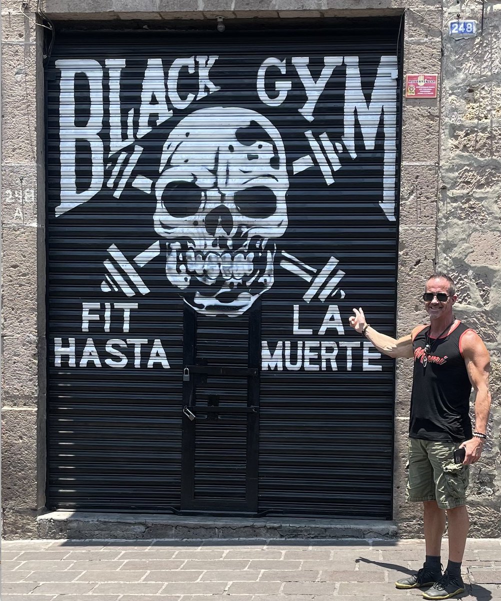 JayCampbell333's tweet photo. Even in central Mexico, @MindsetFreek and maintain our #FullyOptimized lifestyle!
And what Gym could be better than one preaching "Fit til Death (of the physical body).
A true old school Dungeon! https://t.co/0VFZrtAekI