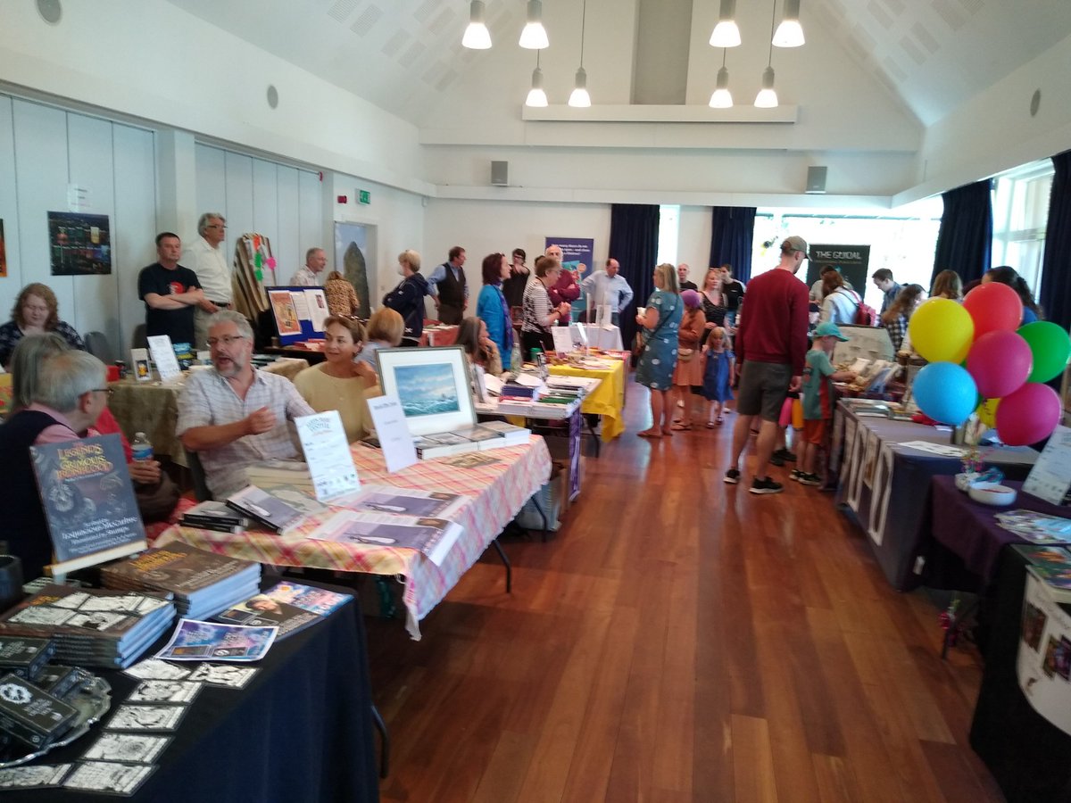 IanKempWare's tweet photo. The first ever @hertsbookfest was a great success! Books, drama, workshops, dance, and a chance to meet the authors!  Hopefully the first of many🙂 Thanks to all who organised and volunteered especially Ware's The BookNook, not forgetting Elmer the elephant! #hertsbookfestival https://t.co/7elMPij3IK