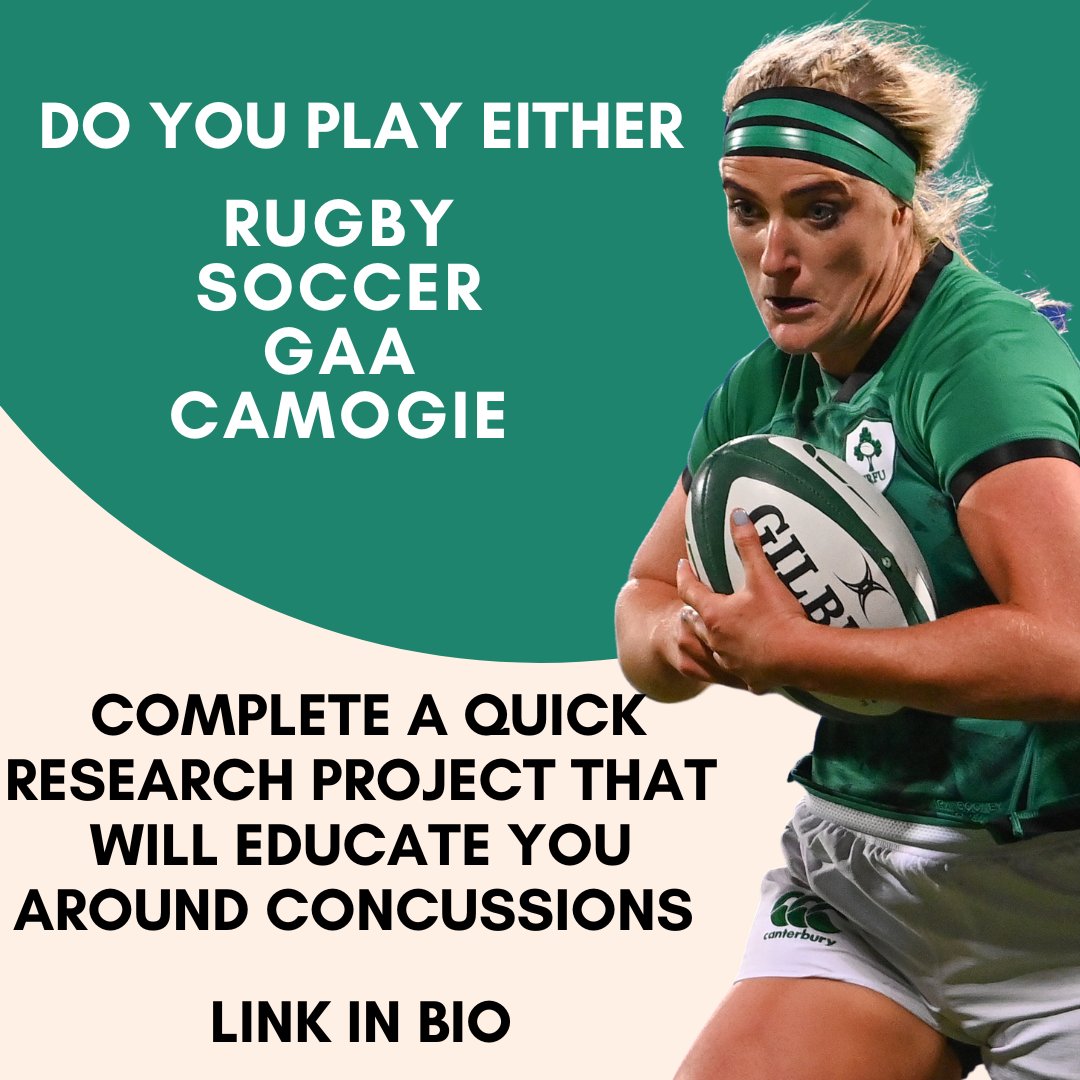 Concussions are serious. Help the team @GMIT_Research with this educational project. 

This project is aims to make concussion education for female athletes as easy as possible. 

Complete it here: bit.ly/3hn8gZ1

Please share with any of your teammates - it's important!