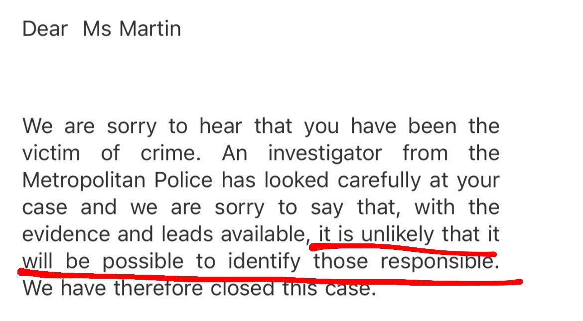 I have:
- 600 victims 
- pictures of him
- phone numbers
- full name 
- other officers to corroborate

Did this investigator know this? Or did the apathetic officer sent to me not tell them? 

<a href="/metpoliceuk/">Metropolitan Police</a>