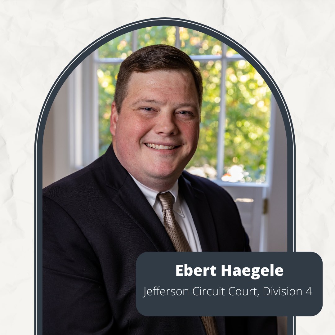 CBJLouisville's tweet photo. Meet CBJ’s endorsement for the Jefferson Circuit Court, Division 4 - Ebert Haegele

Learn more about Ebert Haegele and our other endorsements at https://t.co/YJA6shp2XJ (linked in bio) https://t.co/N3M3zzLtWD