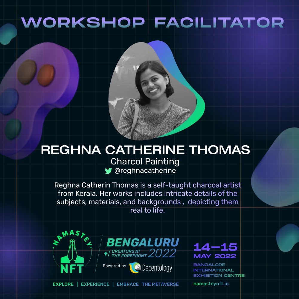 NamasteyNFT's tweet photo. Here's an introduction to the brilliant panel of workshop facilitators for art at NamasteyNFT Bengaluru where some of the country's finest traditional as well as digital artists will share how they create the perfect artworks.

Each workshop has only 50 slots.

#NamasteyNFTblr https://t.co/Ydnamzu3Dh