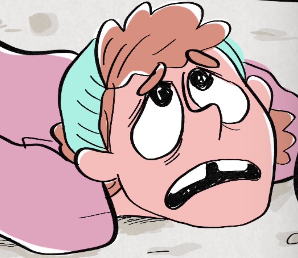 A sneaky peak of the SKIP graphic novel, the main character Jay is such a cinnamon bun kinda character tho. So sawft like a donut! They were totally designed to be all soft / floppy shapes! 