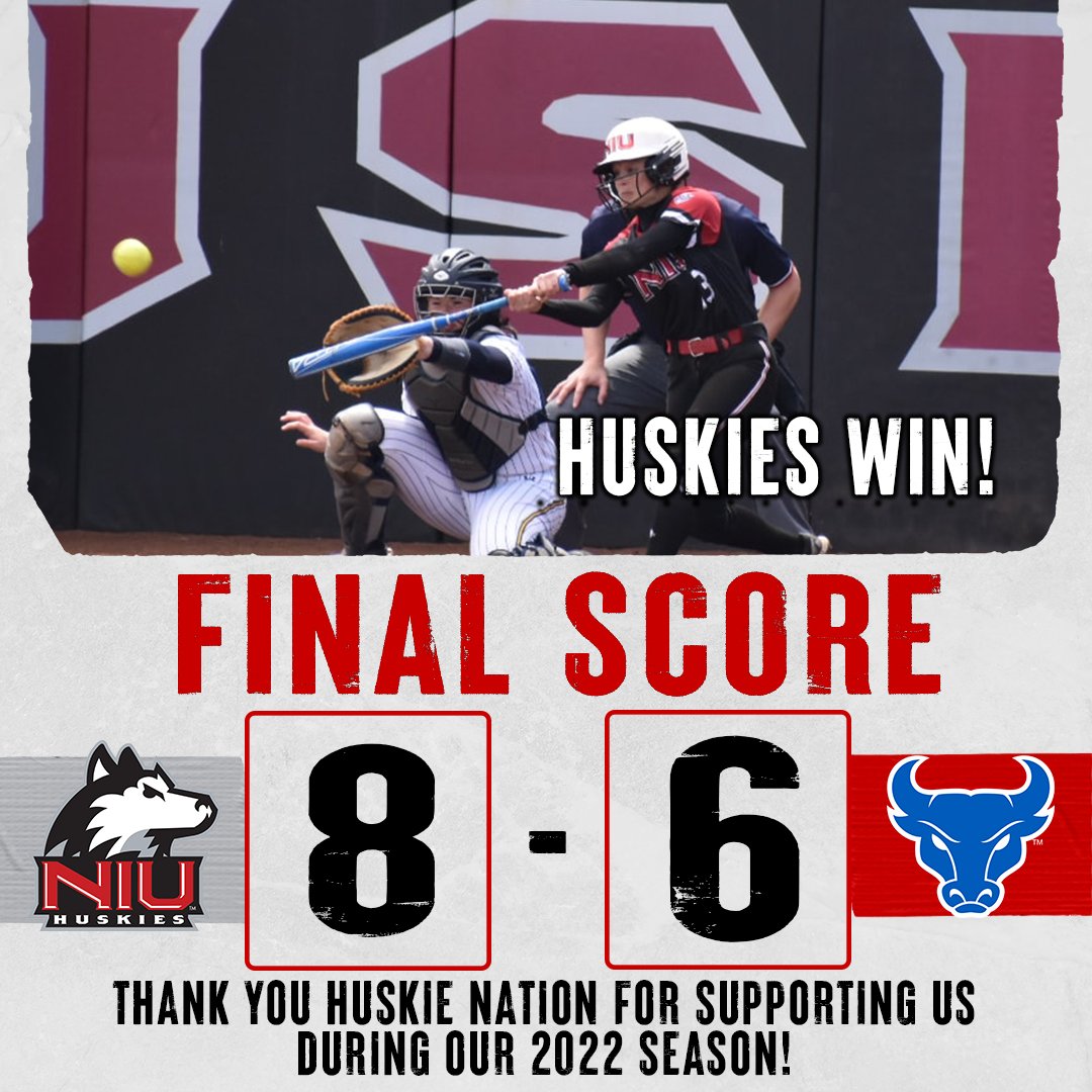 HUSKIES WIN!! NIU wins last game of the season with a Final Score of 8-6!  #YeeDoggie 🦴

And the Seniors end their careers with a Win at NIU! Congrats Huskies!