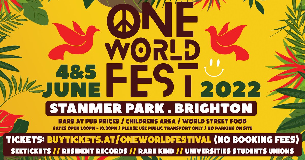 One World Fest is a new independent #familyfestival presenting 2 days of DJs and live bands from local and international scenes, spanning #grassroots #jazz, #reggae, #hiphop, #funk, #soul, and electronic #dancemusic 🔊
buytickets.at/oneworldfestiv…
#oneworldfestival #brighton