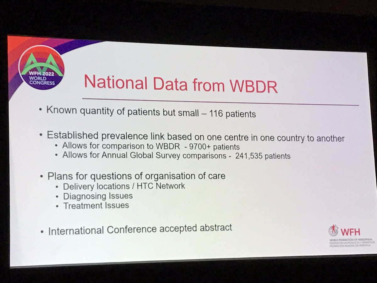 HaemophAmicus's tweet image. “Building the evidence is essential”, @DecNoone on Combining WBDR, myWBDR, AGS &amp;amp; QoL data to build an advocacy message &amp;amp; develop a policy. #WFHCongress2022 #datacollecting #hemophilia #bleedingdisorders @wfhemophilia @EHC_Haemophilia @EAHADnews