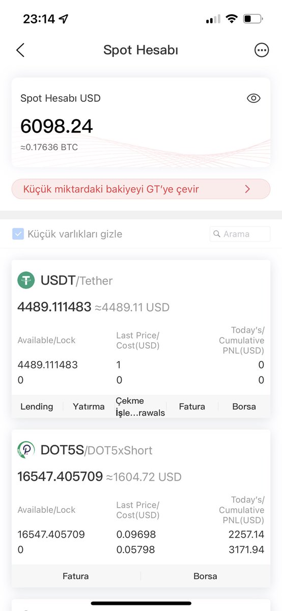 thiseycel's tweet photo. 2000 dolarla almaya başladığım #dot5s 6000 dolara çıkardı bakiyemi :) kar realize edip birazını bıraktım..Az kaldı umutlar tükenince boğa başlar o kıvama geldik.#Bitcoin dip çalışması bitsin #dot5L ile hedefim en az 30k dolara ulaştırmak buradaki bakiyeyi. https://t.co/Wm4u1wT92v