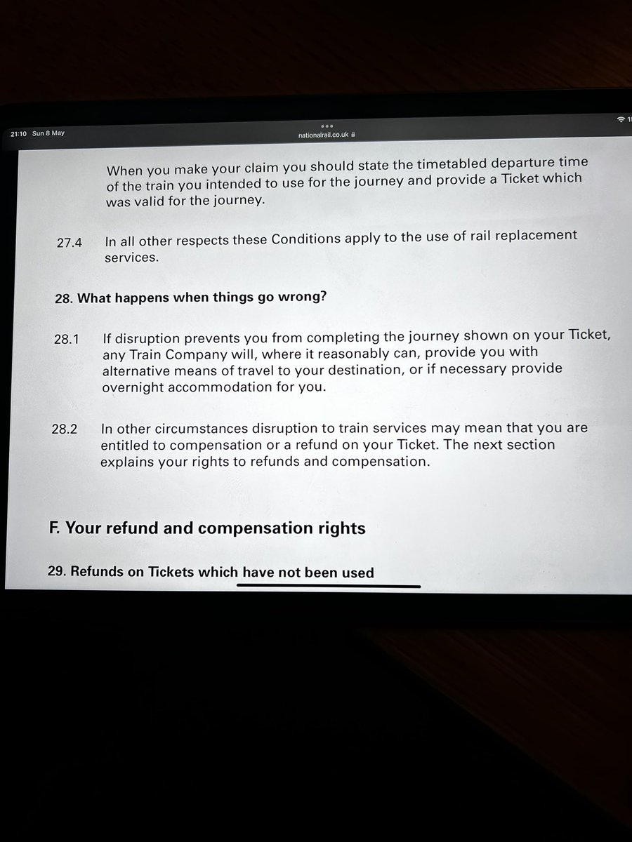 padsmcnulty's tweet photo. @LNER just wondering as apparently there is still no info for folk at Donnie whether section 28.1 of National Rail Conditions of Travel comes into play in this situation where people are stuck ? https://t.co/e9q6gDA8Lk