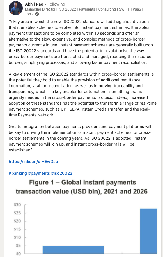 UtilityTheory's tweet photo. #ISO20022 New standard will add significant value as it enables current schemes to evolve into instant payment schemes. 
Payments < 10 seconds. No more 5-7 days
Additional payments information
Improved tracking &amp; transparency

INSTANT PAYMENT RAILS WILL BE ESTABLISHED!
😃👀🌱🧩⏬ https://t.co/MebbKU87xH