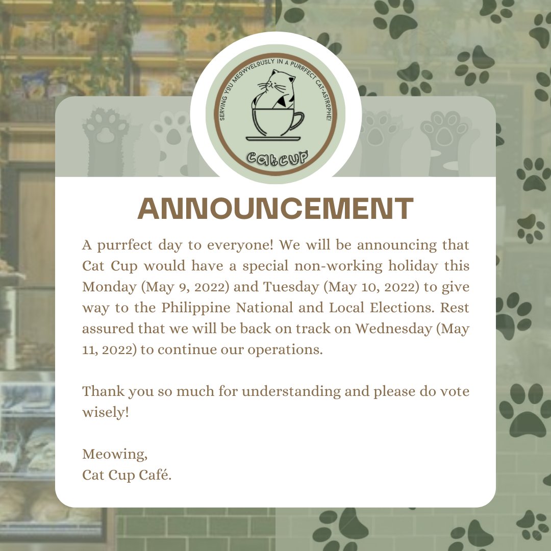 ㅤ

          CAT  CUP  CAFÉ Announcement
        （ฅ＾・ﻌ・＾）ฅ      ━━  ✦
     
ㅤ