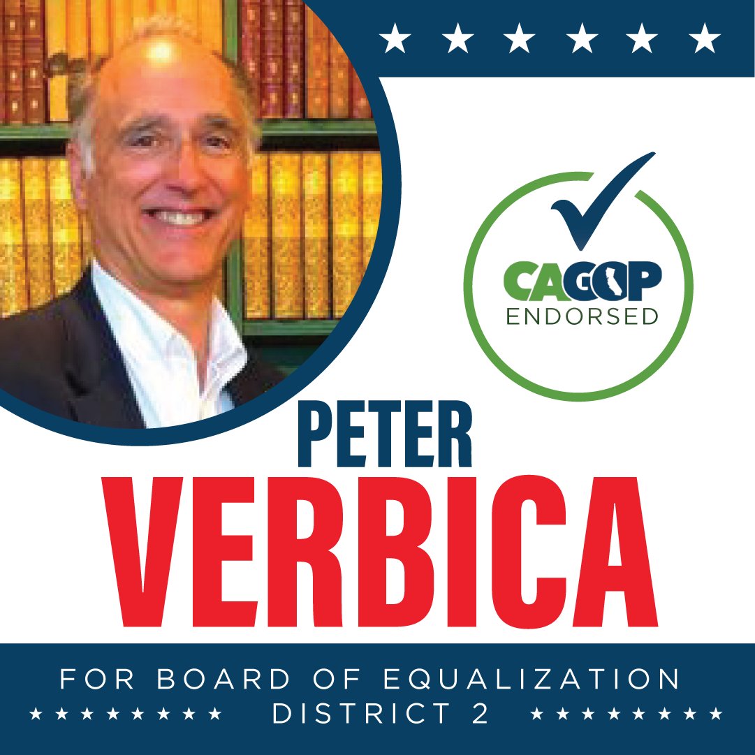 CAGOP's tweet photo. CAGOP is proud to endorse Peter Verbica in Board of Equalization District 2! #BOE2 #VoteRed https://t.co/lOPOtgu5Fl