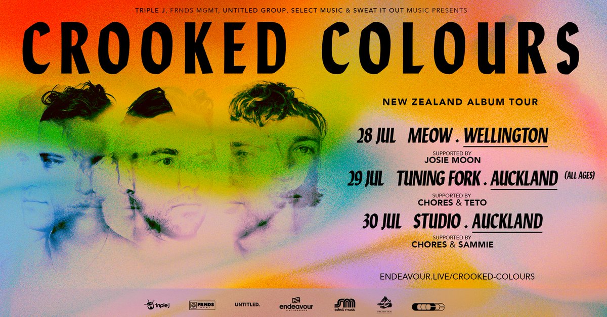 New single, new all-ages show and support acts added. Great way to start the week. endeavour.live/crookedcolours
