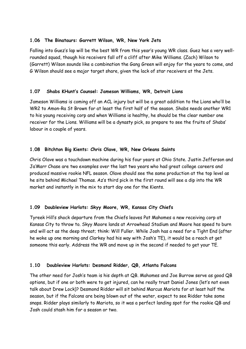 BCBmemes_'s tweet photo. La Confederacion de Los Ibis 2022 Mock Draft 2.0

A bit of movement over the last week, in particular from Jez. Are we on the mark with our predictions? https://t.co/IZwHxAyvcY
