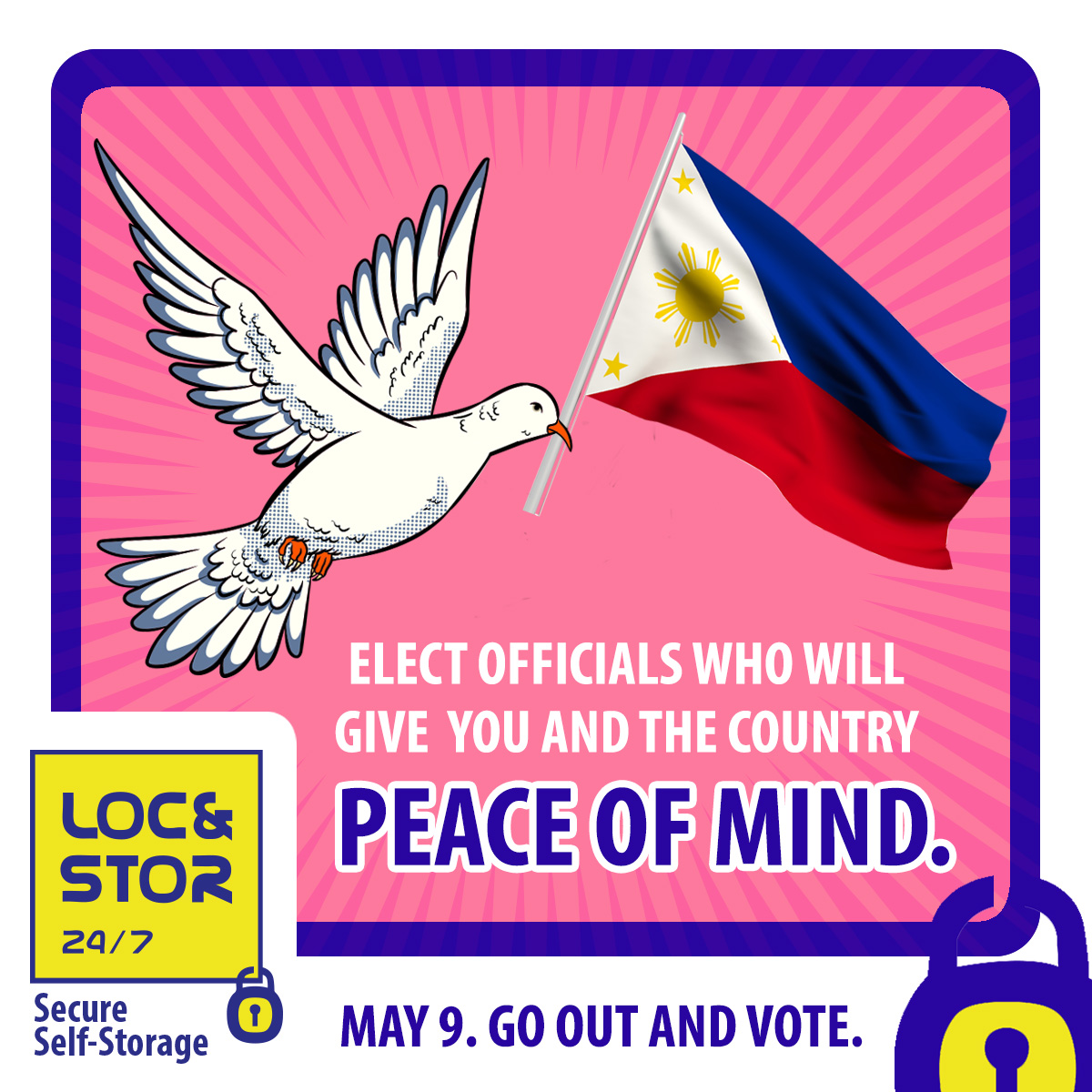 LocnStor247's tweet photo. Exercise your right to protect the country by voting for leaders who have your best interests at heart. 

Space for your Peace of Mind. ®

#locnstor247 #selfstorage #storagesolutions #storagemanila #storagephilippines #selfstoragephilippines #electionday2022 https://t.co/asK5jGWgvg