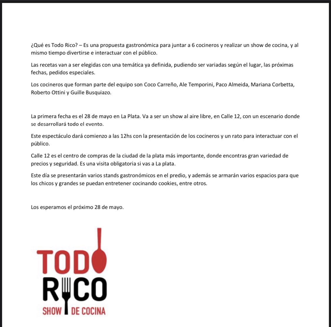 pablomontagna's tweet photo. Acá un poco más de info de #TodoRico - Lo que adelantó @cocococinero en #PasaMontagna
https://t.co/a4WFonVCI8 https://t.co/CXbCNC72hM