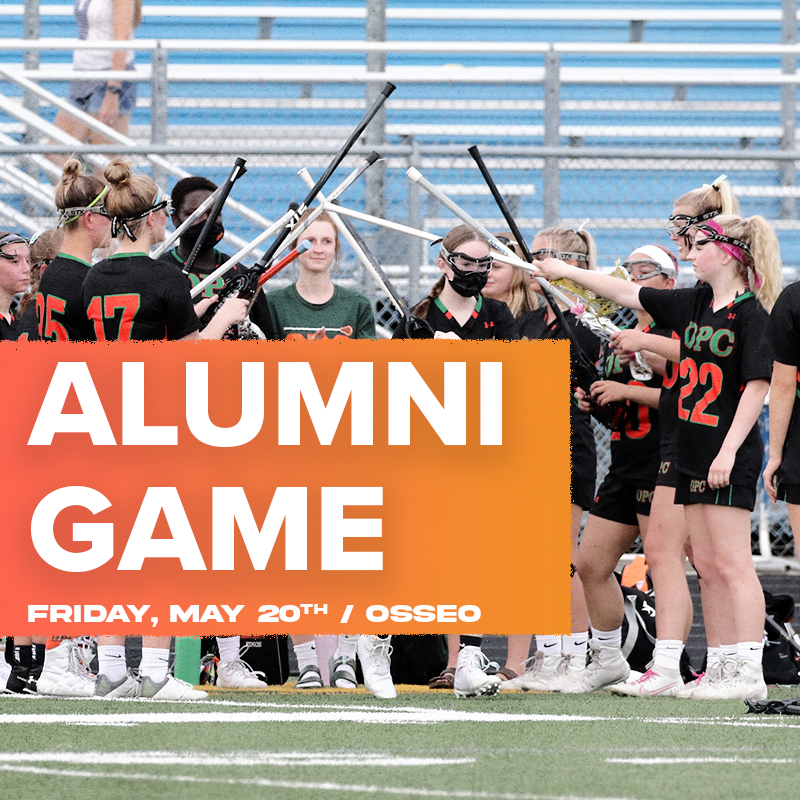 OPCLAX's tweet photo. OPC Girls Lacrosse's 2022 Alumni Game will be at Osseo at 4:30pm on Friday, May 20th! Please RSVP if you are an alumni who plans to attend and/or would like to be on the alumni email list. 

https://t.co/nKEWRWRhHd https://t.co/qi04fapi5i