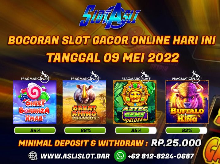 SlotAsli's tweet photo. Bocoran Game Slot Gacor Hari Ini Tanggal 09 Mei 2022 Dengan Beragam Situs Slot Online Uang Asli Terbaik. Adanya Informasi RTP Slot Gacor Online Tertinggi Hingga 94%.

https://t.co/cH3XV36kwp

#SlotAsli #SlotOnline #SlotGacor #SlotIndonesia #BocoranSlot #RTP #JudiSlotIndonesia https://t.co/ZwreIcMI0L
