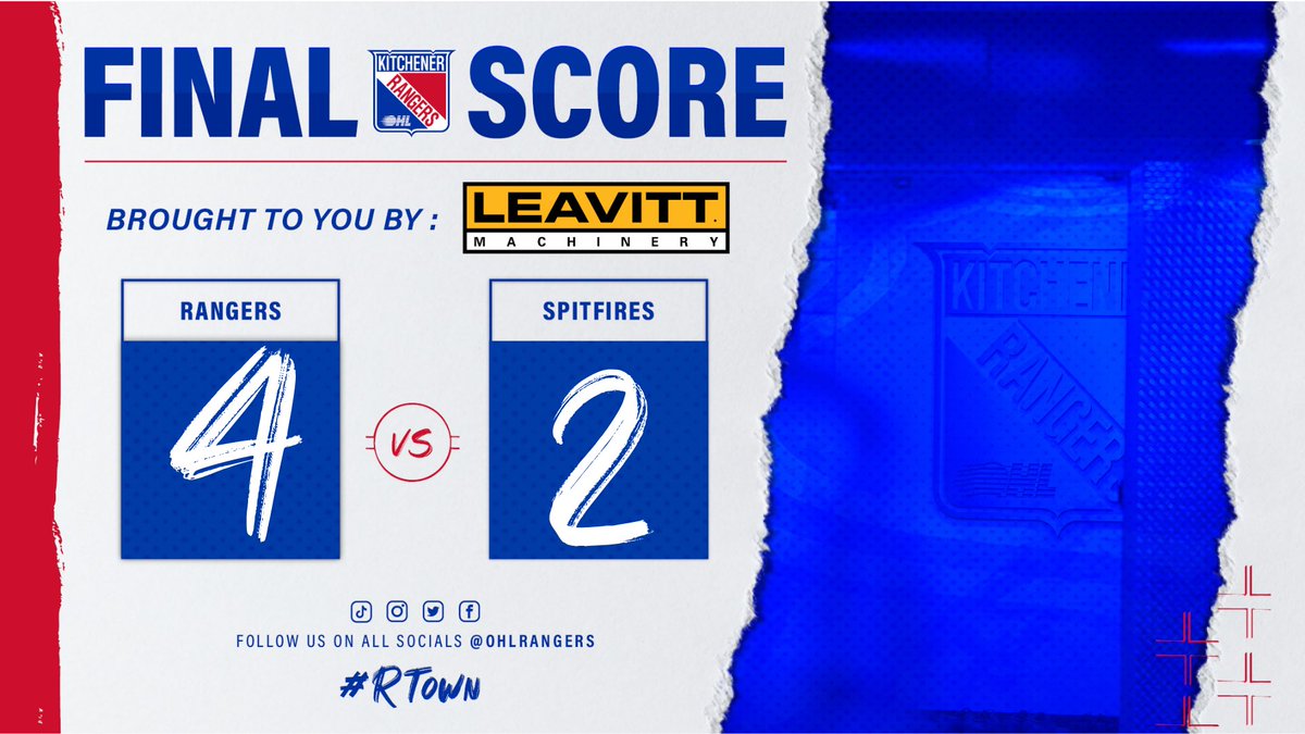 OHLRangers's tweet photo. SERIES TIED! 🔥

If you haven’t bought your tickets for Tuesday and Thursday at The Aud yet… what are you waiting for?!

🎟| https://t.co/g3posKsygY

1st: Swick, Valade
3rd: Harper, Serpa

Brought to you by @LeavittMachine 

#RTown | #RockTheAud https://t.co/fGjF3kB1lO