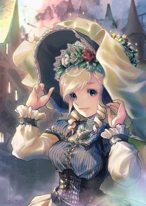 「スチームパンク姫」
名前はエルシーに決めました
右下は元ですが、色々省きました

#イラスト
#絵柄が好みって人にフォローされたい 
#みんなで楽しむTwitter展覧会 