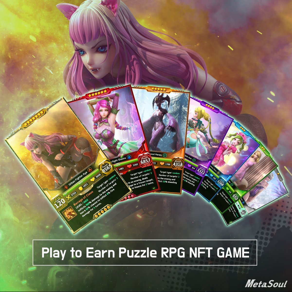 MetaSoul Play to Earn Puzzle RPG NFT GAME.