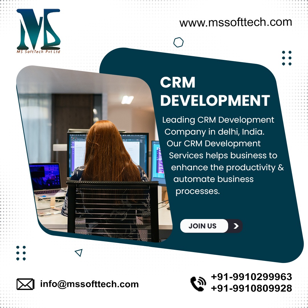 mssofttechindia's tweet photo. Our CRM Development Services helps business to enhance the productivity &amp; automate business processes.
+91 9910809928
Whatsapp +91 9910299963
Skype Id: mssofttechnoida@gmail.com
https://t.co/qHVRtUu4cq
#CRMDEVELOPMENT https://t.co/D7vHE2pNaA