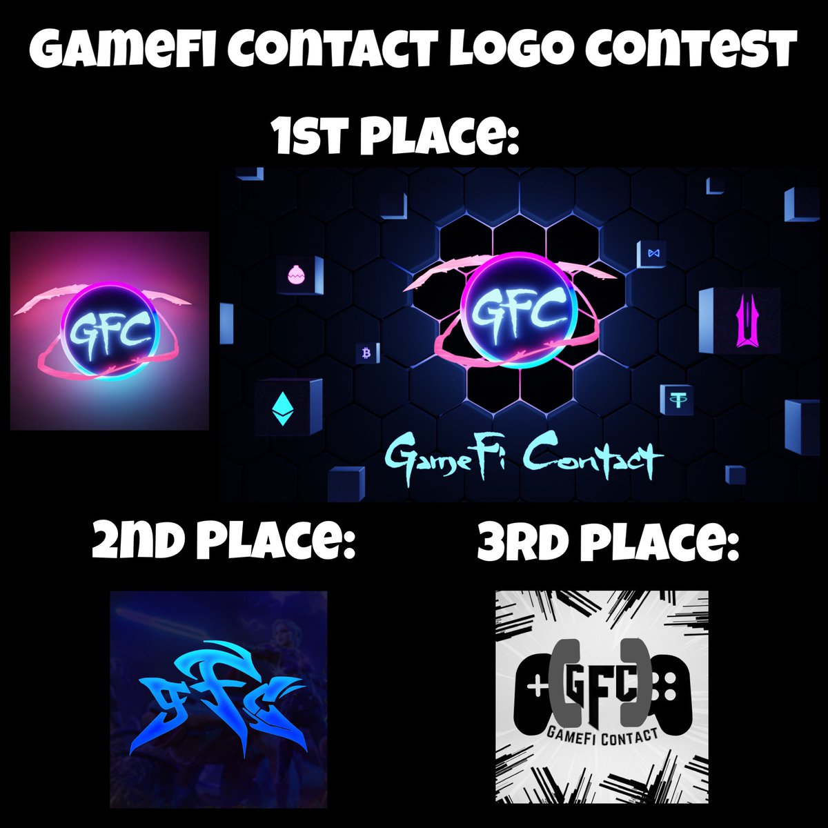 Nijafe_Plays's tweet photo. Congrats to the winners of the GameFi Contact Logo Competition. My scholars are very talented!! 
@SpaceMonkey002 https://t.co/HBHzoAq9HD