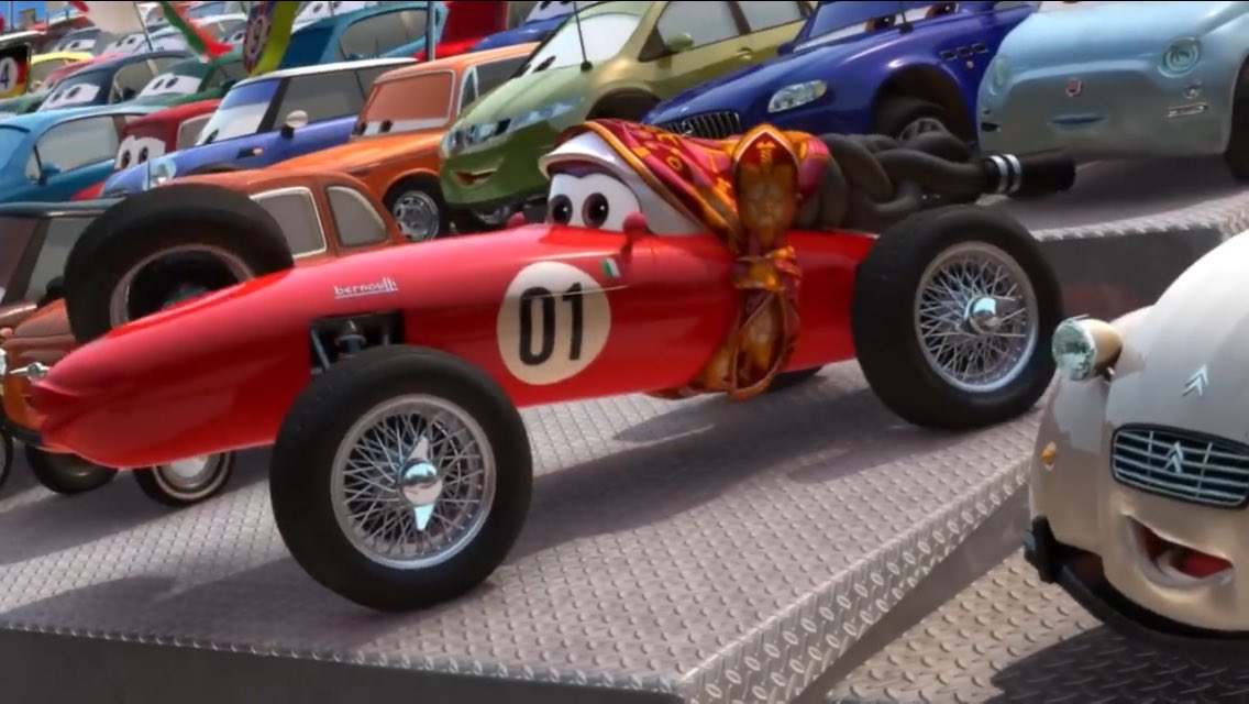PixarCarsFacts1's tweet photo. Pixar cars fact #161: Francesco Bernoulli has a mom and loves her. That’s nice of him https://t.co/PO0W5BGEpa