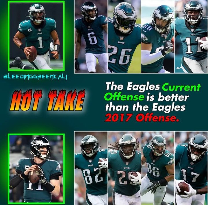 papibang85's tweet photo. Is this possibly the best Eagle offense ever? 
I think so, Yes! @JalenHurts @Eagles https://t.co/UIQYZXyqfq
