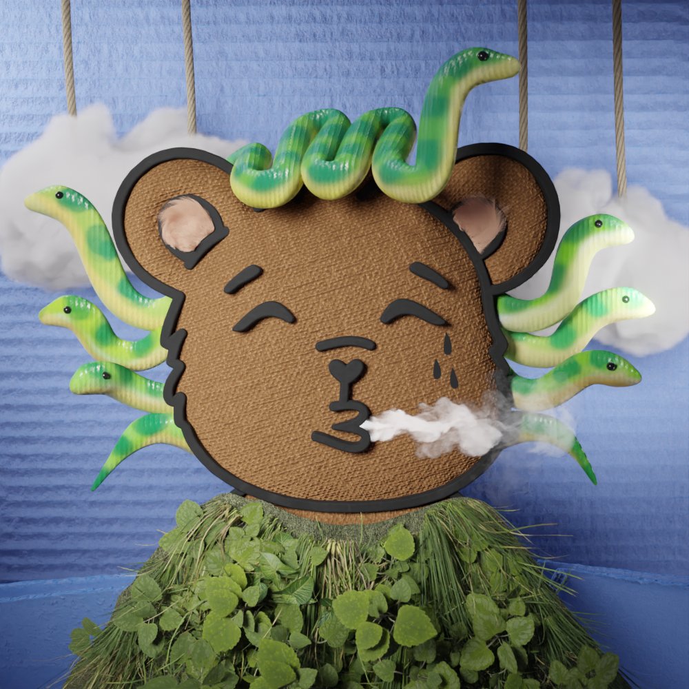 TheRealSoltopia's tweet photo. tl looking bearish so here's a chill bear to remind you to go &amp; touch grass

#SolanaNFTs #BAGMI https://t.co/hoFoVHRS8u