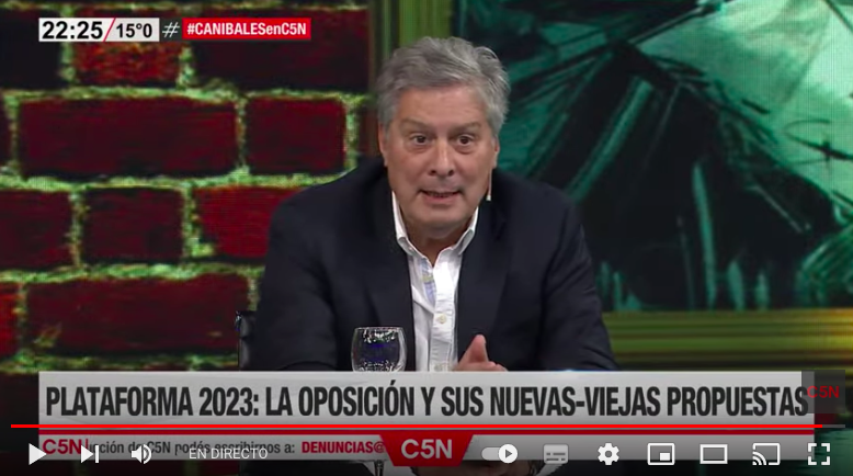 rinconet's tweet photo. "¿Cómo puede ser que no sepamos lo que habló el ministro Guzmán con estos tipos en el Llao Llao?" José Manuel Ubeira y su pala en #CanibalesenC5N https://t.co/lmPh6zgKnH