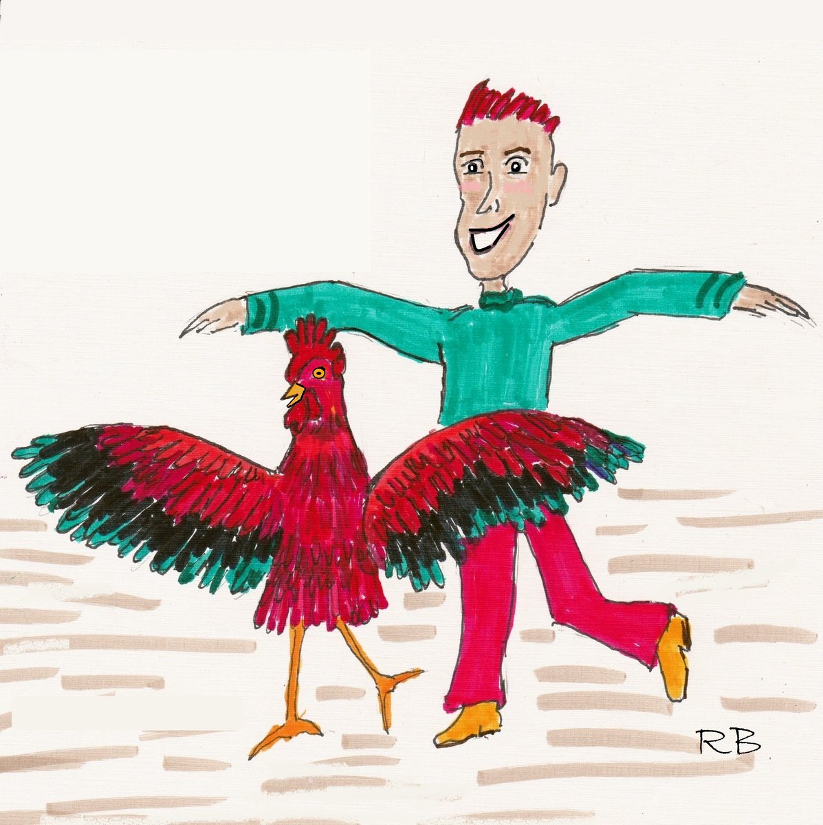 RuthiPostow's tweet photo. It’s Dance Like a Chicken Day — So, flap your wings and run around like a chicken with his head cut…. OOPS -- wrong idiom. 🐓🕺😂
​​.⁣⁣⁣
.⁣⁣⁣
.⁣⁣⁣
#chickendance #dancelikeachickenday #bockbock #dailycomic #funnycomic #comedywoman https://t.co/QNeQFmD6iL