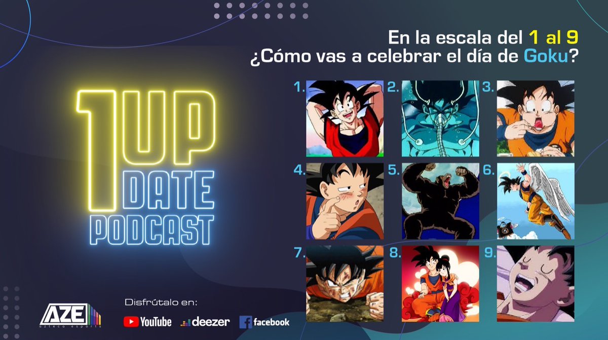 TVAztecaEsports's tweet photo. Hoy es el #DíadeGoku 🔥
¿Cómo vas a celebrar este 9 de mayo?
No te pierdas el nuevo capítulo de #OneUpdate con @ccp_mario
🗓️ Hoy 9 de Mayo
⏰ 19:00 HRS
📲 FB, YouTube y Twitch de #AztecaEsports https://t.co/gpHoZfEEAm