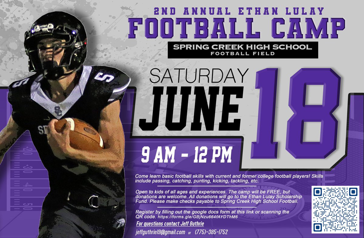 2nd Annual Ethan Lulay Football Camp! Please retweet and spread the word!