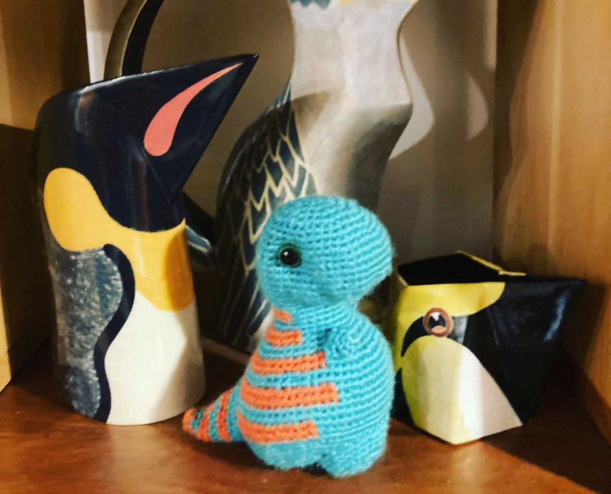 CraftsLilypad's tweet photo. Another lil Dino friend! 🫐🧶🍊 

I love making these guys, and I’m so obsessed with how the colours turned out! https://t.co/XkknbmVgQt