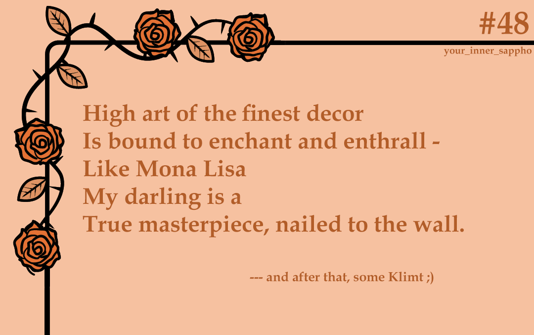 And then, a little bit of Klimt ;) #lesmerick #limerick #wlw #lgbtqia #poetry #sapphic #art