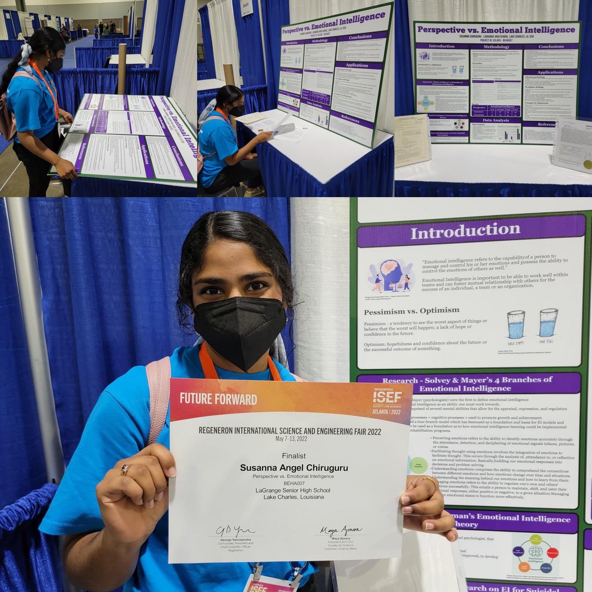 21stDigitalEd's tweet photo. Day 2 at ISEF: Project set up, and Pass Display & Safety inspection. By God's grace everything went great.
#la5sef #chirugurus #RegeneronISEF #Societyforscience #lagrangehigh #ISEF @SChiruguru https://t.co/aZn702YyLP