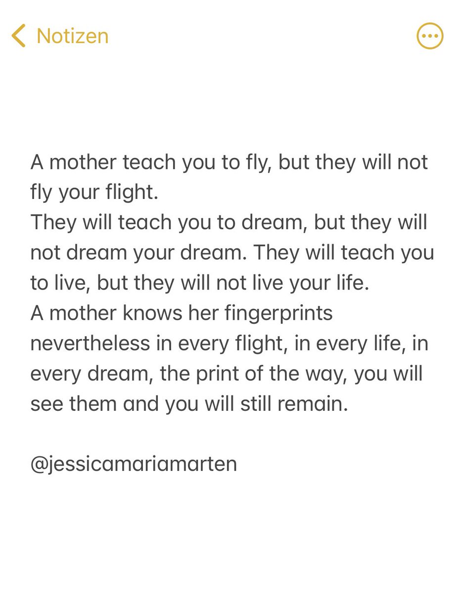 jessblankenhorn's tweet photo. A mother teach you to fly, but they will not fly your flight. 
They will teach you to dream, but they will not dream your dream. They will teach you  to live, but they will not live your life.

#MothersDay #motheranddaughter #quote #poem #PoemADay #poetry https://t.co/3FAStCwrcR