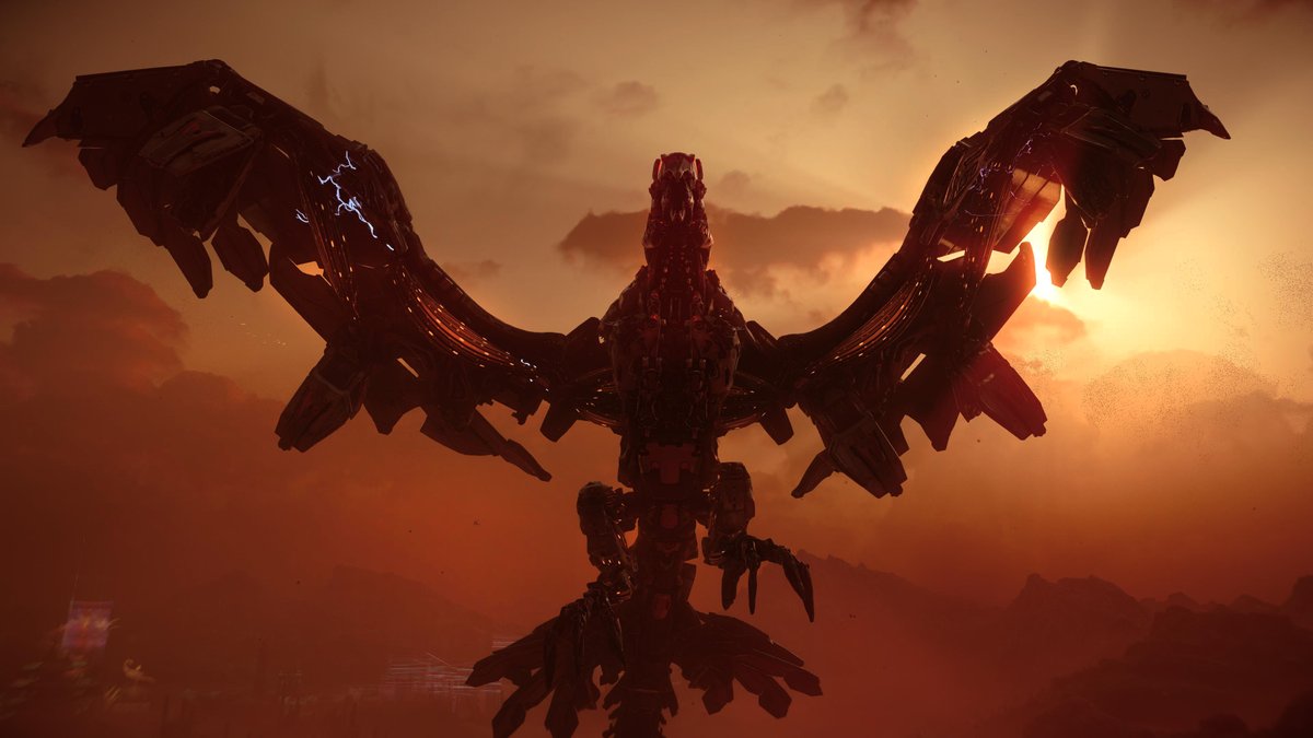 crossedvisions's tweet photo. T h e  S k y  R e m a d e 🌑 #HorizonForbiddenWest #PS5Share #VirtualPhotography #PhotoMode #VPEclipse #TheCapturedCollective #GamerGram #VGPUnite https://t.co/hl9jdNrpxw