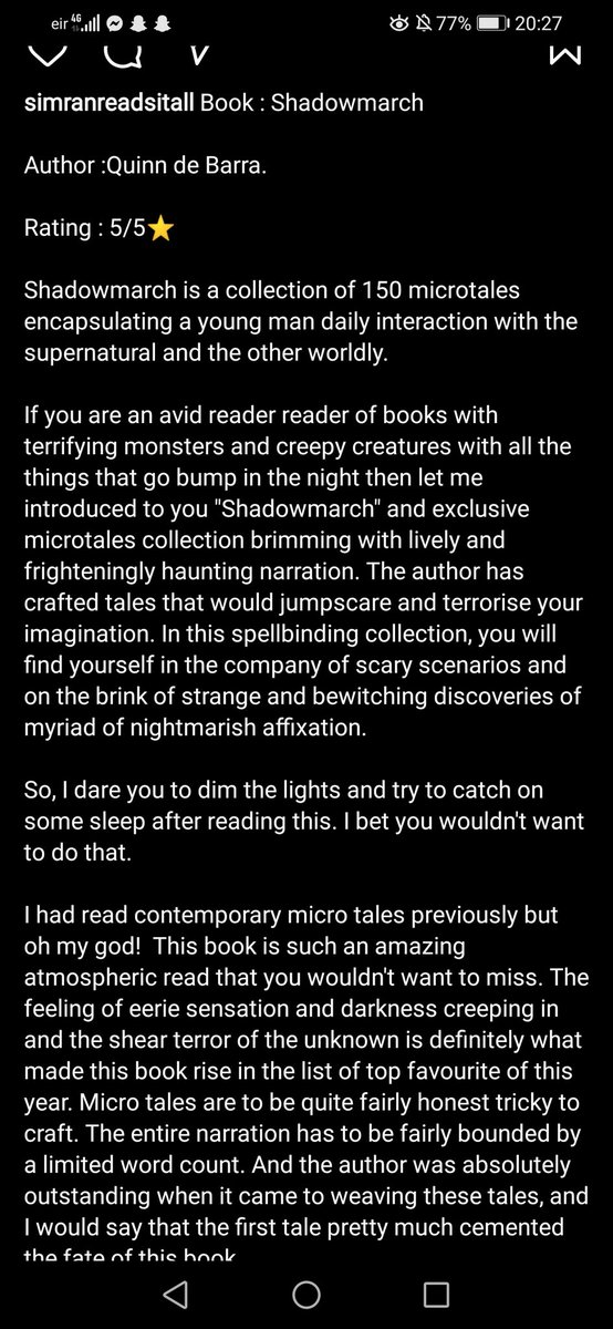 ShadowmarchByQ's tweet photo. Shadowmarch received a great review today!
If you're interested, it's available on paper and hardback on Amazon US and on Kindle and Hardback on Amazon UK
(due to an issue with the site right now Kindle isn't available on the US site and paperback on the UK)
#WRITING #bookreviews https://t.co/XQBy3z5ZX4