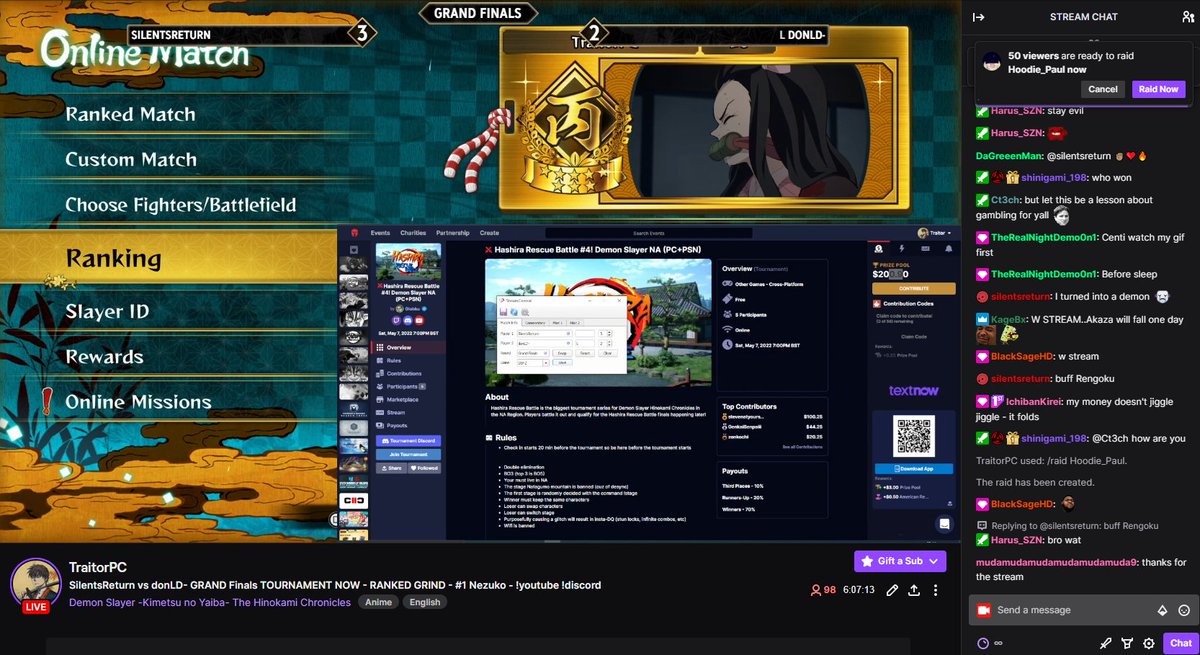 TraitorPC's tweet photo. Just finished up an insane Tournament! GGs to @SilentsReturn for the win!👍 #hinokamichronicles #demonslayergame https://t.co/X0FX1ptMat