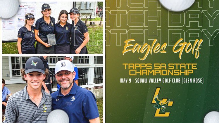 🚨🏌️‍♂️TAPPS 5A GOLF STATE CHAMPIONSHIP🏌️‍♀️🚨

Congrats to our golf teams as they compete for a state championship! Come out and support our boys and girls as they plan an incredible finish to an amazing season!

📍Squaw Valley Golf Club (Glen Rose, TX)
🗓️Monday May 9th

🏆⛳🏆