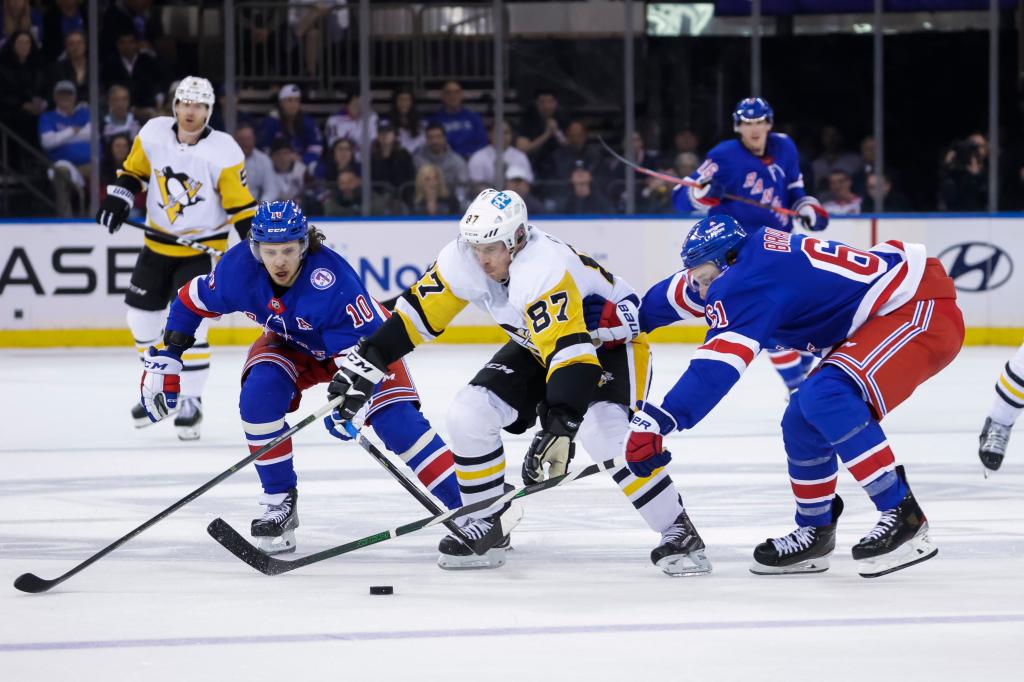 nypost's tweet photo. Rangers improving in slowing down Sidney Crosby as series progresses https://t.co/9p7ppM4wCq https://t.co/kJUmHcf1E5