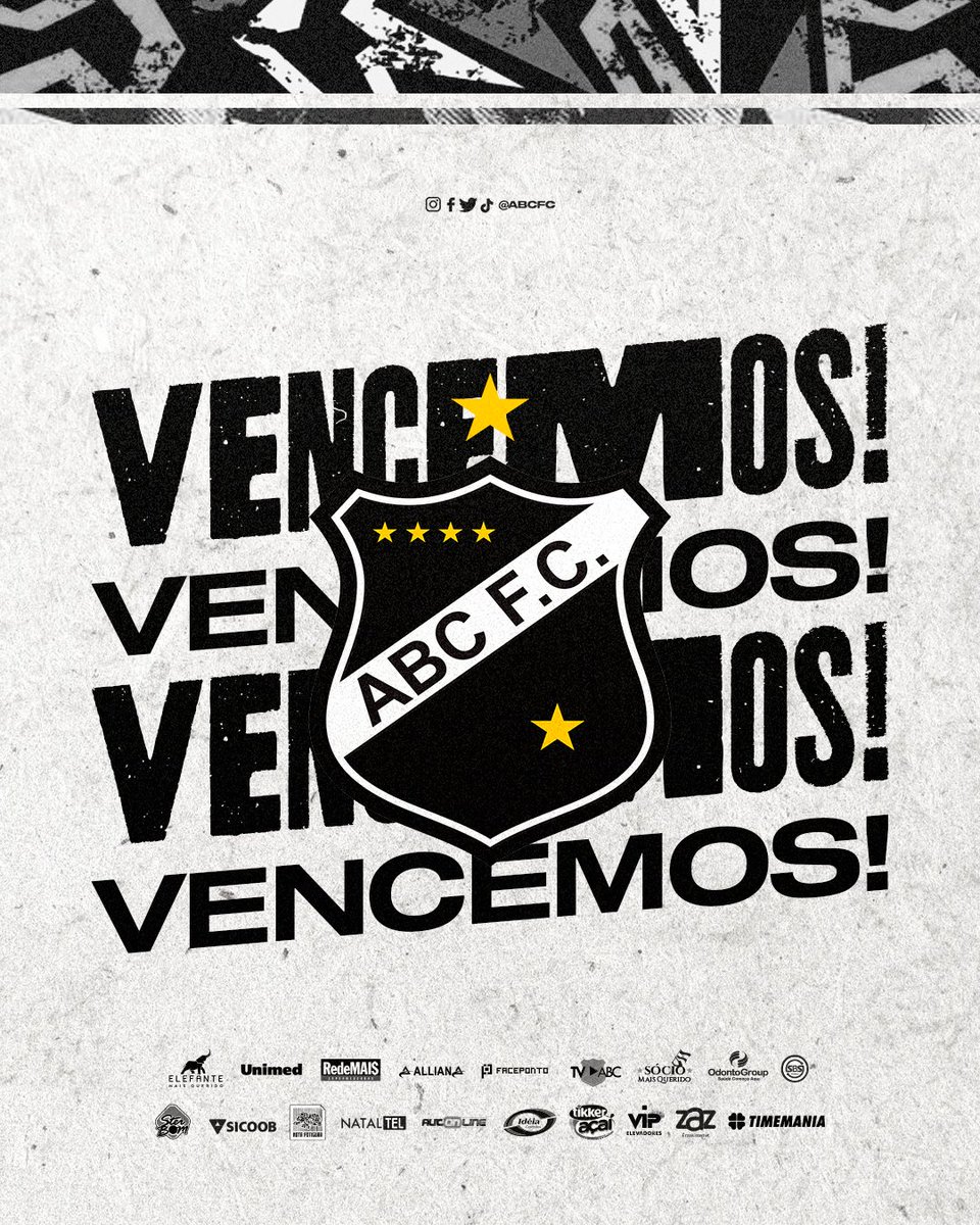 ACABOU! SOMA MAIS TRÊS!!!

Fim de jogo no #Frasqueirão:

ABC 1 x 0 Volta Redonda/RJ

O gol foi marcado pelo lateral Alyson

#ABCFC 
#BrasileiroSérieC
#OMaisQueridoDoRN