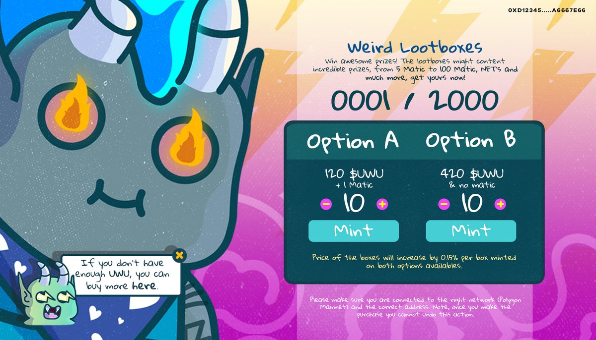 Weirdos, we have good news, mint site for the loot boxes is almost complete 📦, if all goes as planned the collection will be released and ready to mint on Tuesday/Wednesday.