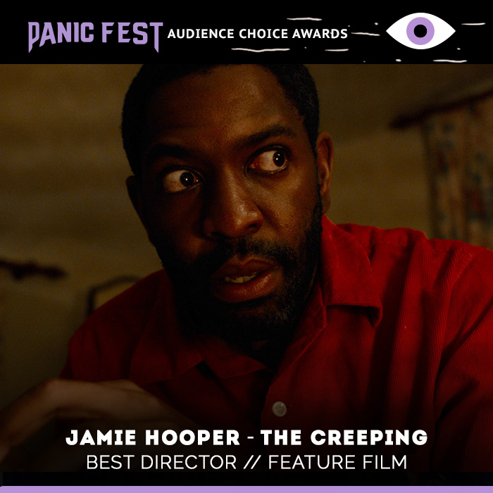 PanicFilmFest's tweet photo. Best Director - Feature Film
Jamie Hooper - The Creeping
#PanicFest2022 https://t.co/W5P7xVMWZN