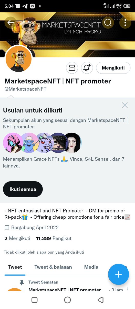 jeleknyadia's tweet photo. @ladyincrypto @MarketspaceNFT Done🥰 https://t.co/56aoy0rDD0