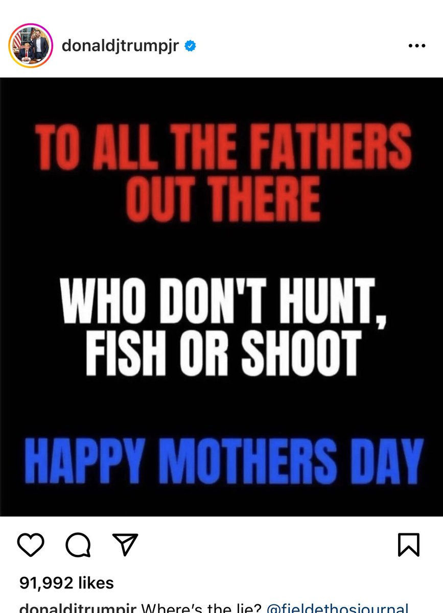 Here’s <a href="/DonaldJTrumpJr/">Donald Trump Jr.</a> throwing shade at his own father who does none of these things.